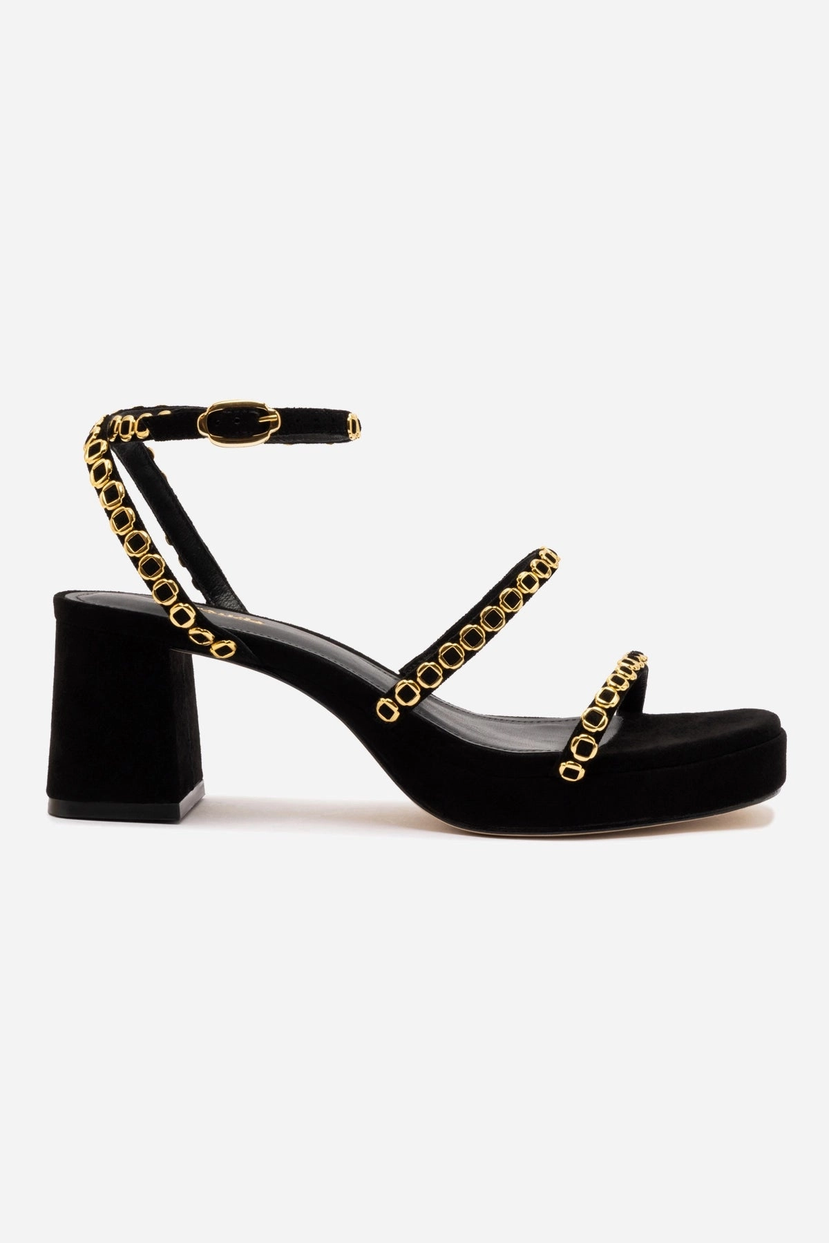 Gio Milanina Sandal In Black Suede Shock Absorbing