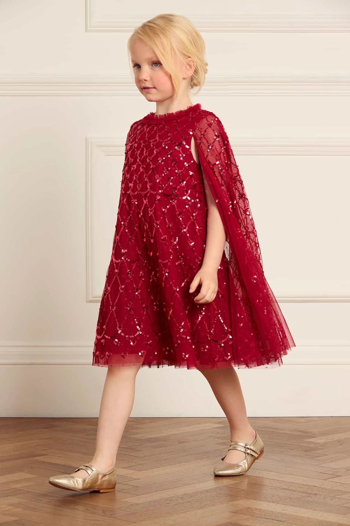 Heart Lattice Cape Kids Dress LowImpact Manufacturing Sun Protective Fabric