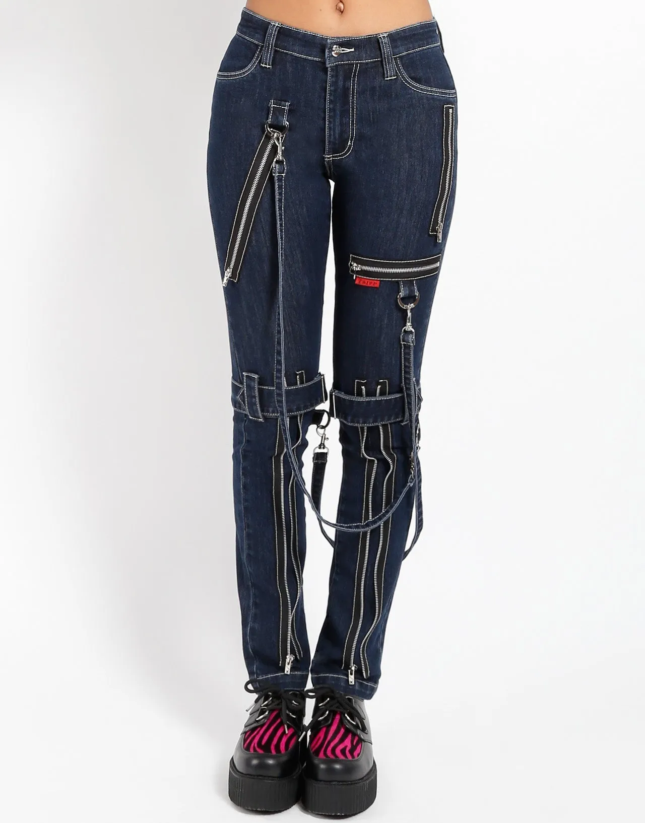 SecureClosures Cropped hem DENIM BONDAGE PANT