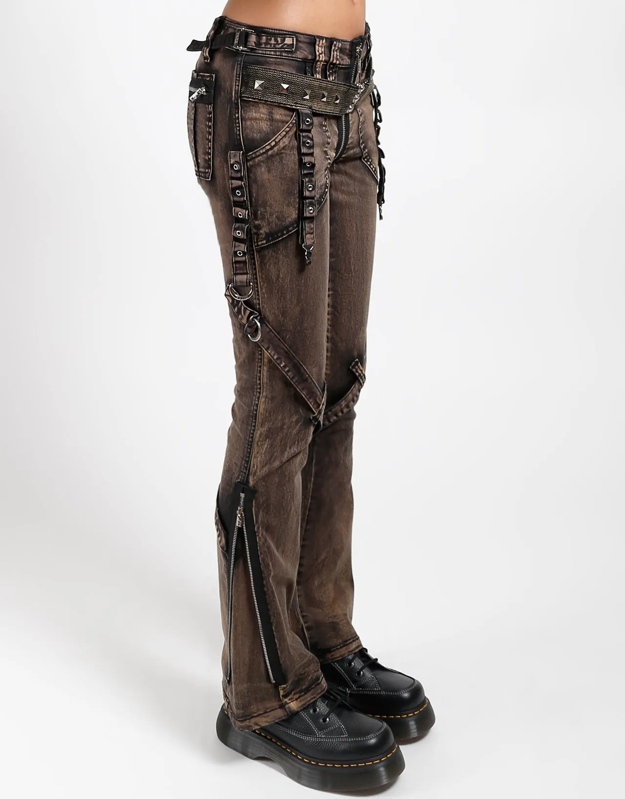 POWER BELT PANT BLACK STEAM WASH Comfortable Fashion