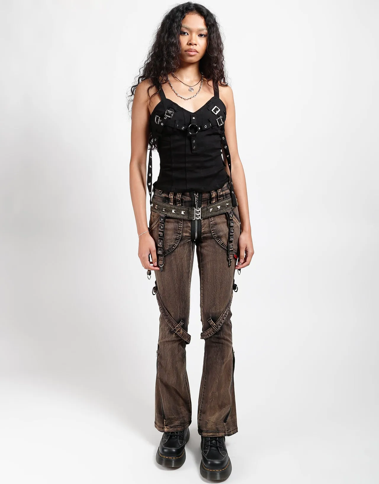 POWER BELT PANT BLACK STEAM WASH No Ride Up