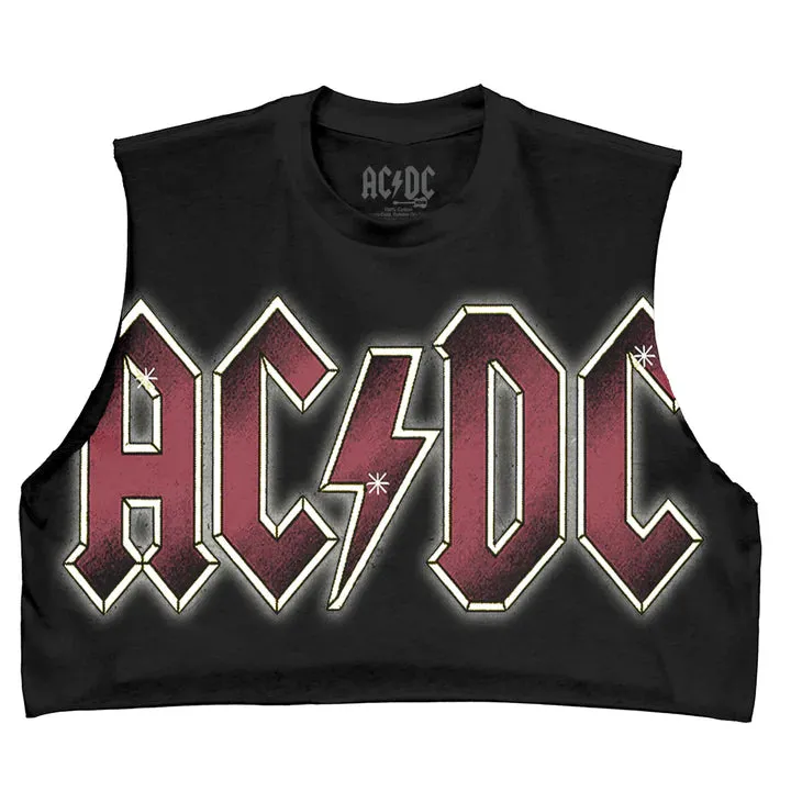 AC/DC CROP TOP BLACK FoldableFeature