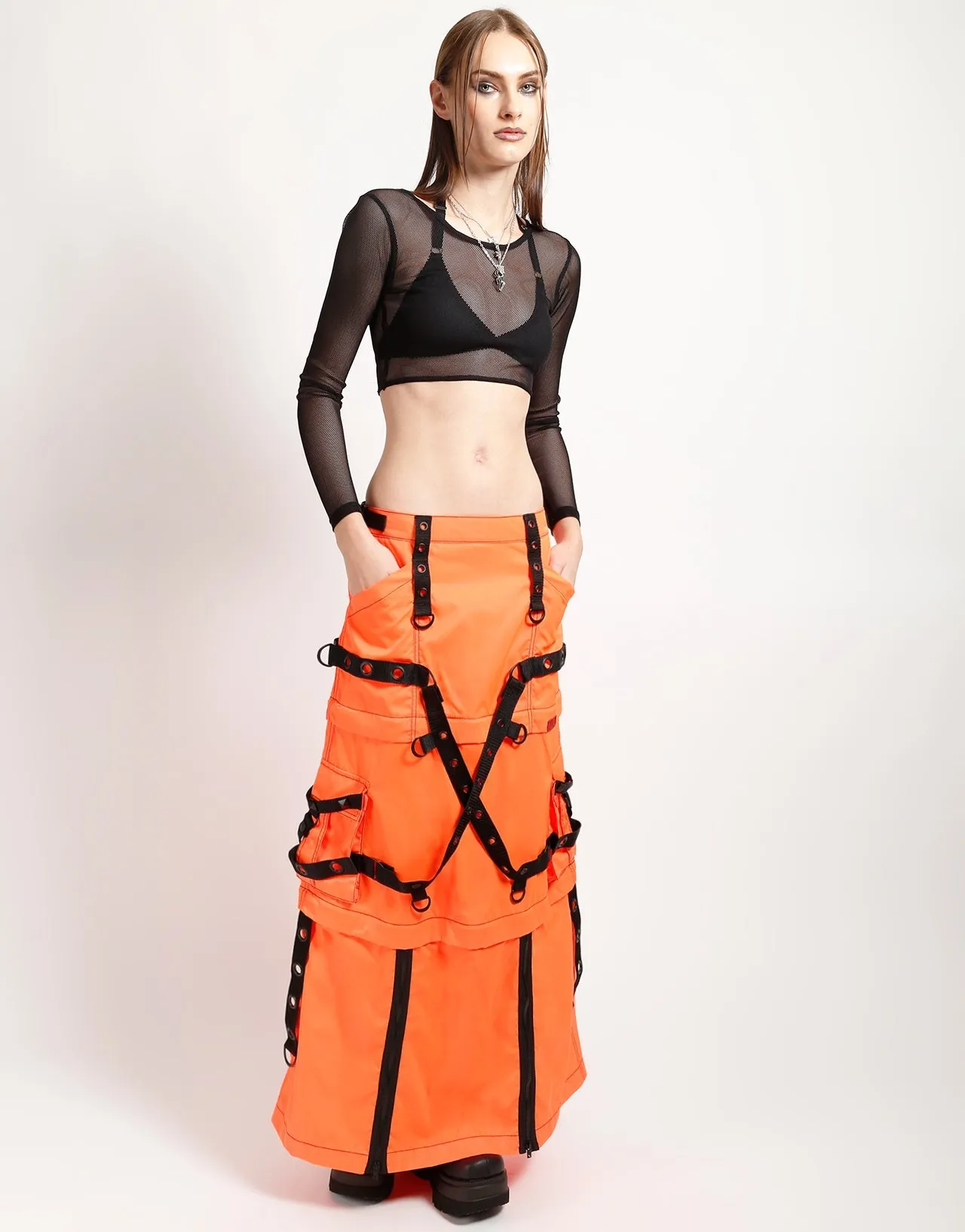 Timeless Fit ZIP OFF MEGA NYLON SKIRT NEON ORANGE