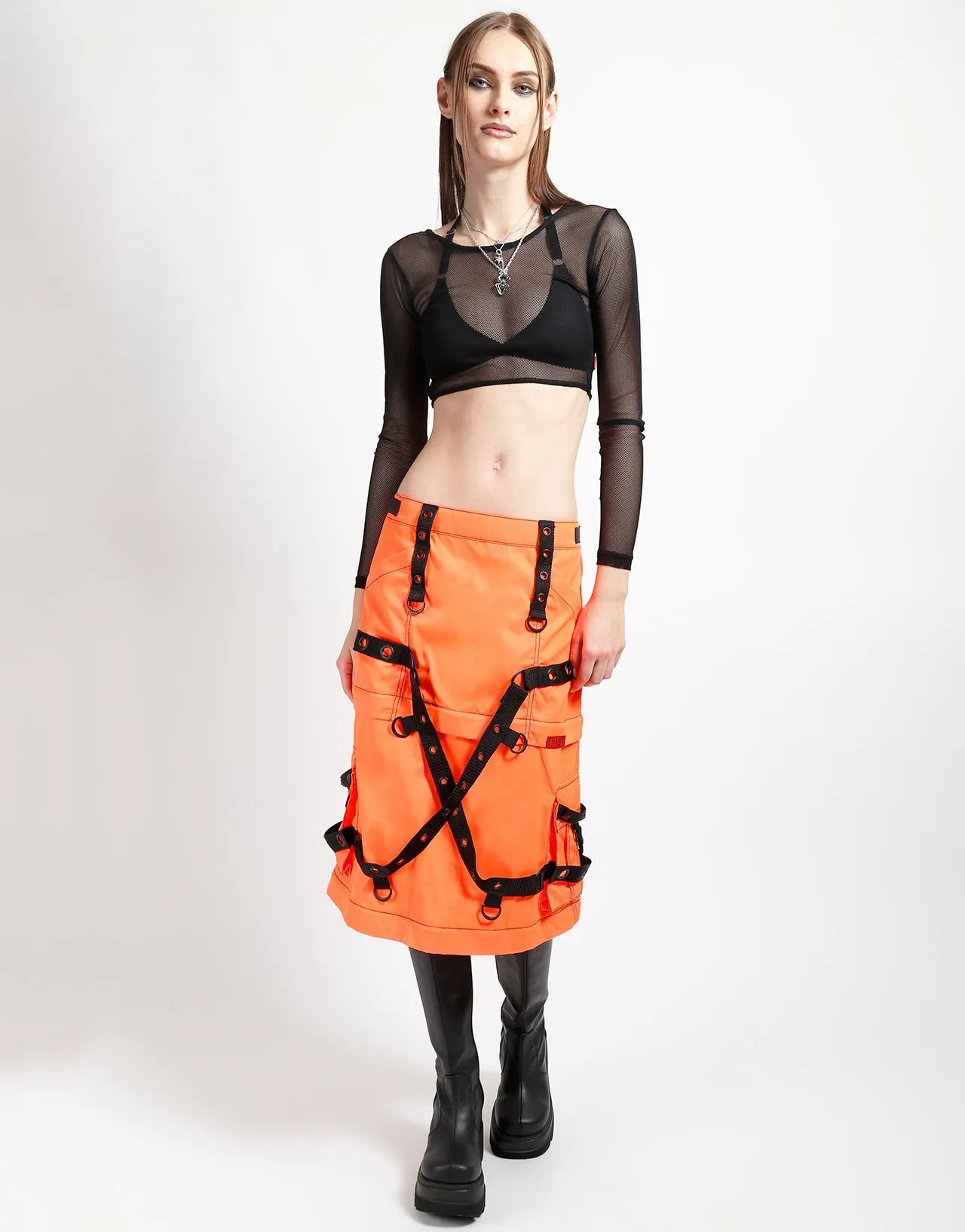 Light support Everyday Essential ZIP OFF MEGA NYLON SKIRT NEON ORANGE