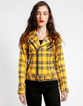 CushionedSupport Wild Child Motorcycle Jacket Plaid Print