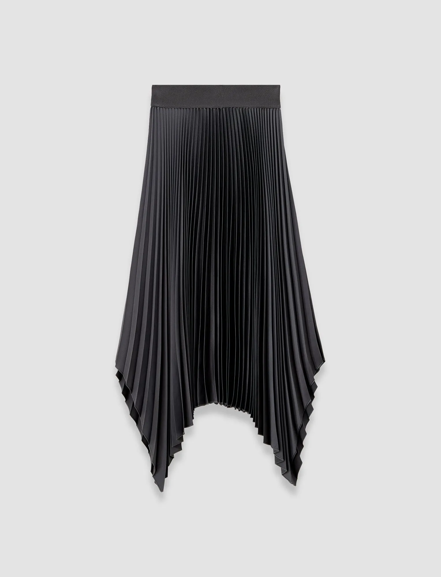 Ade Knit Weave Pliss Skirt Flexible Rib Trimming Simple Classic