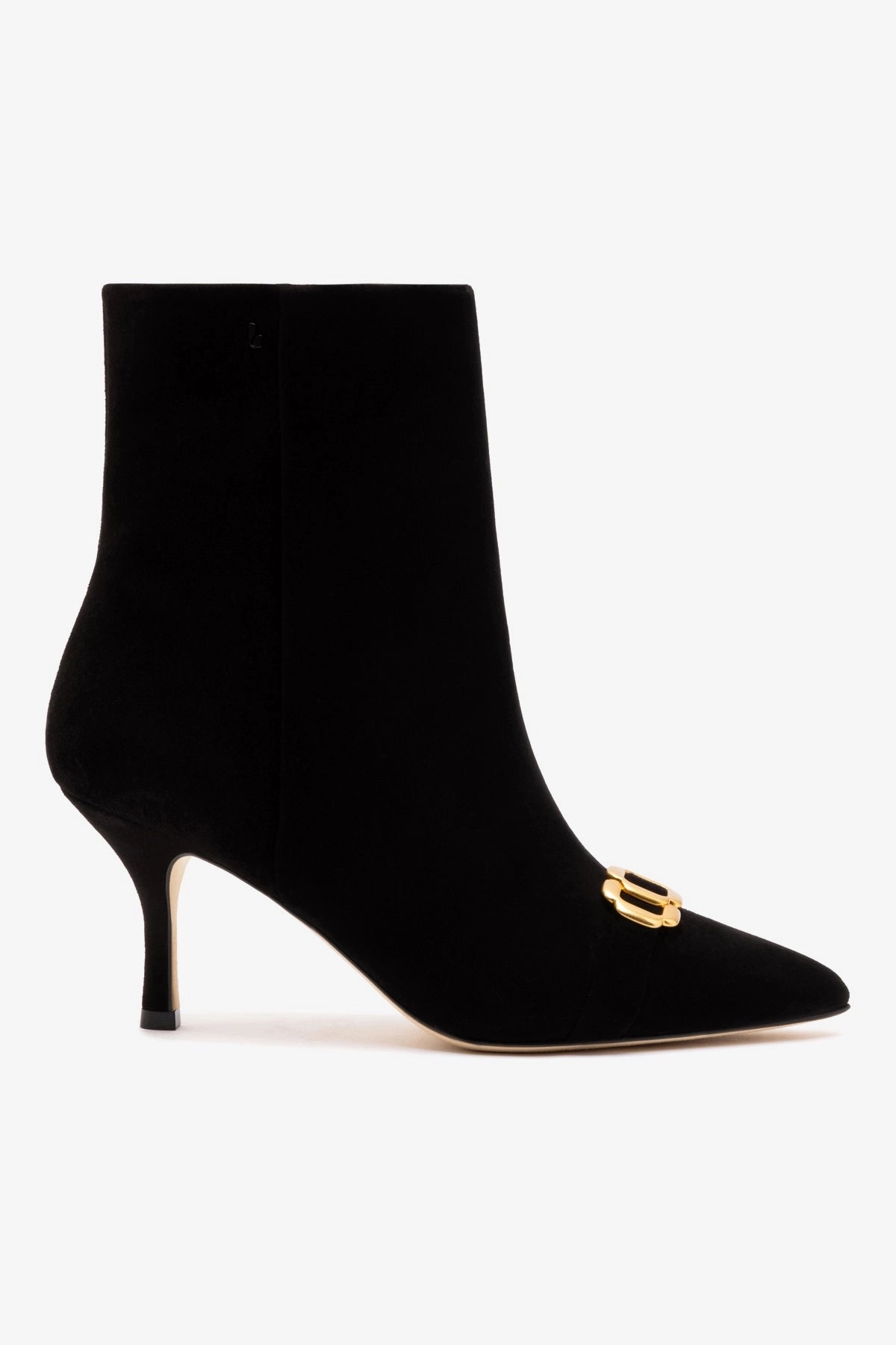 Sweat Resistant Comfort Seekers Non Restrictive Fit Design Mini Kate Boot In Black Suede and Daisy Accent