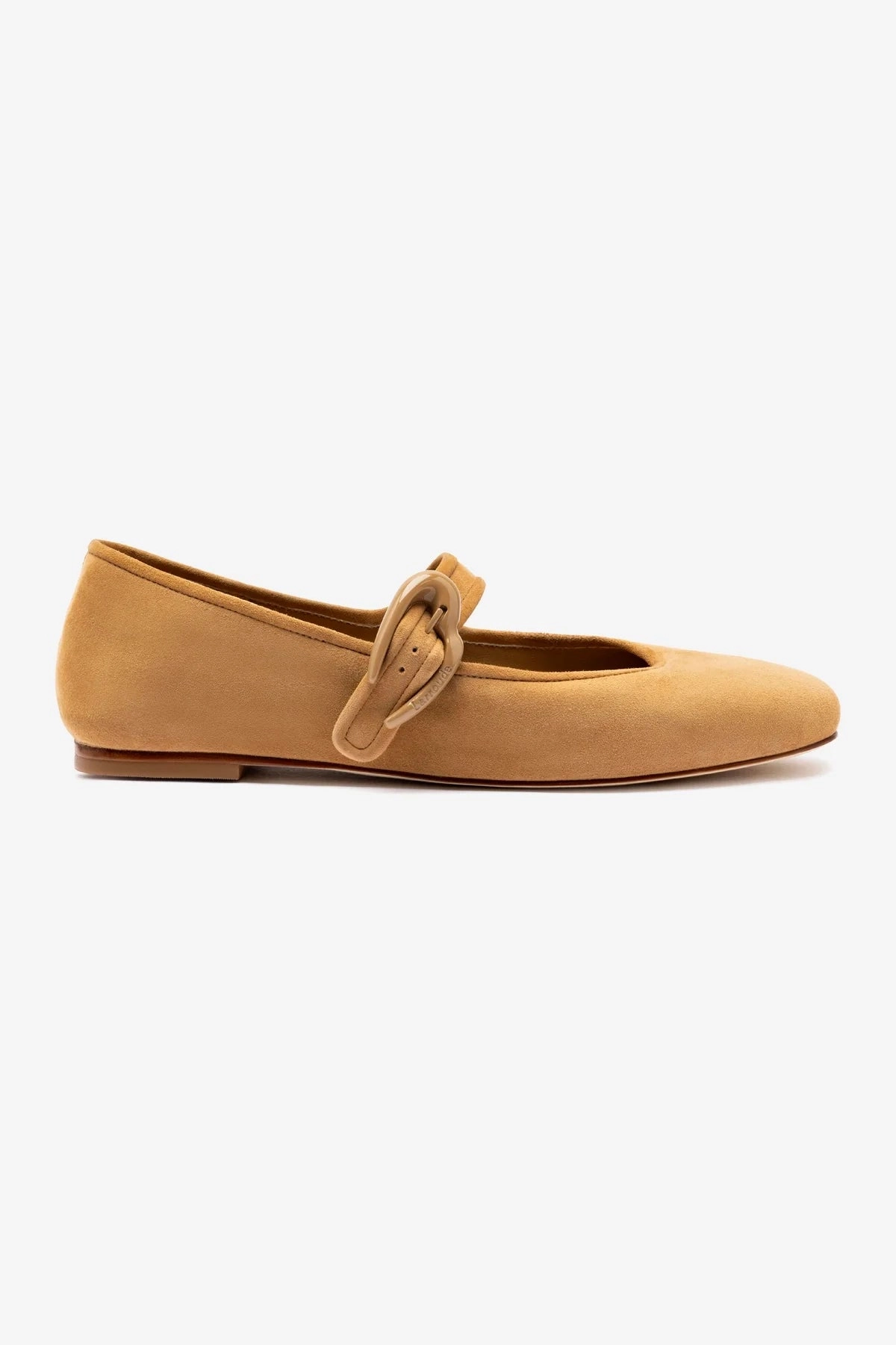 Cushioned Young Mood Verona Ballet Flat In Peanut Suede