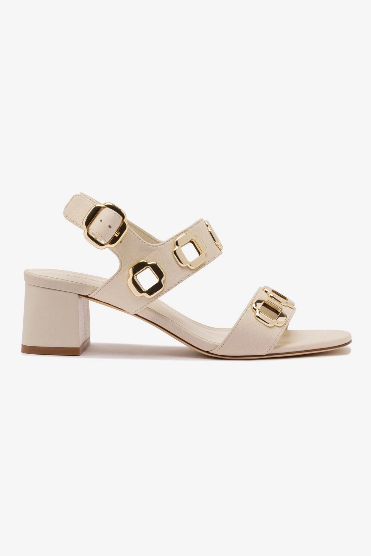 Milan Sandal In Ivory Leather Airflow channels