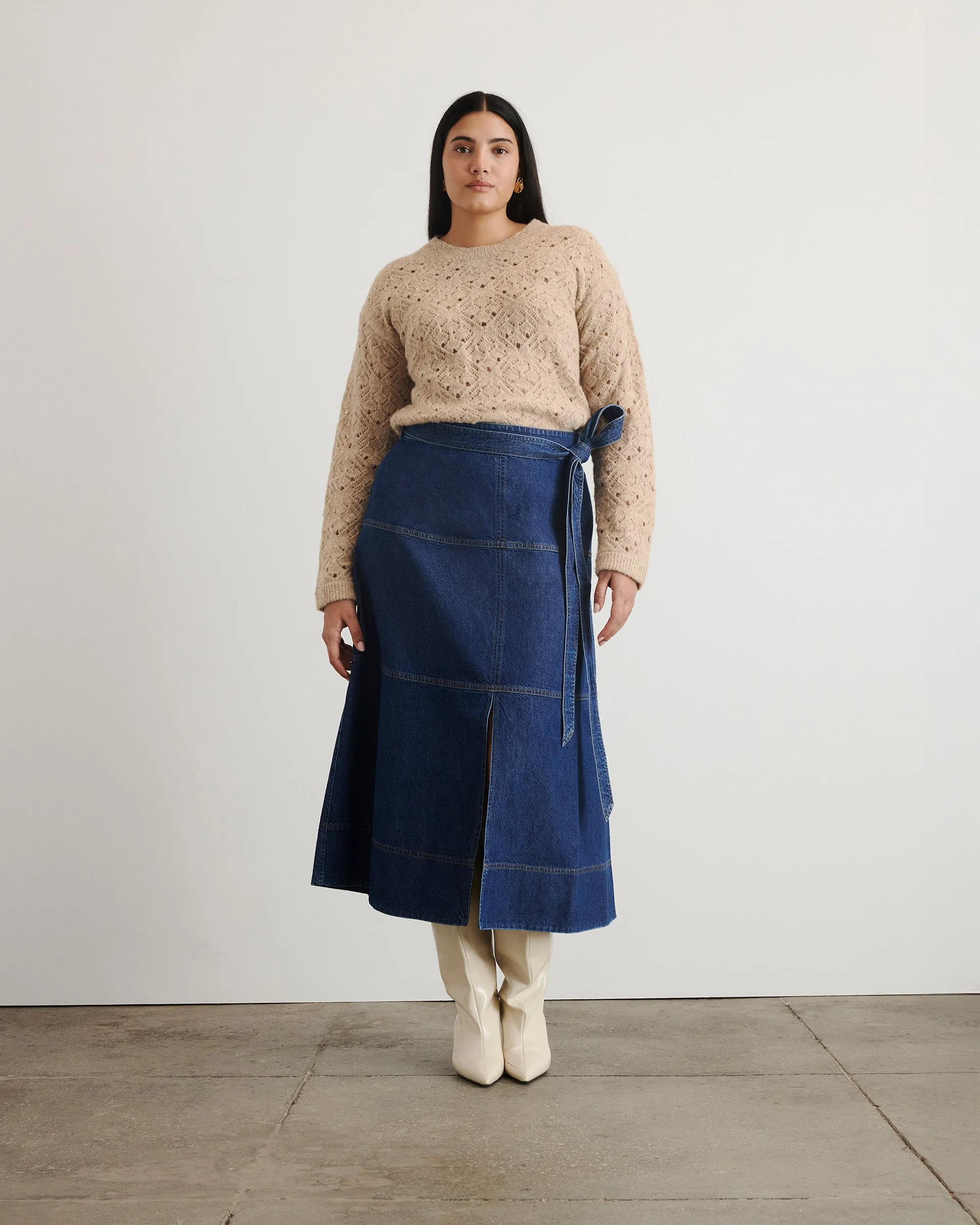 Natural Fiber Blend Relaxed Style Alda Sweater