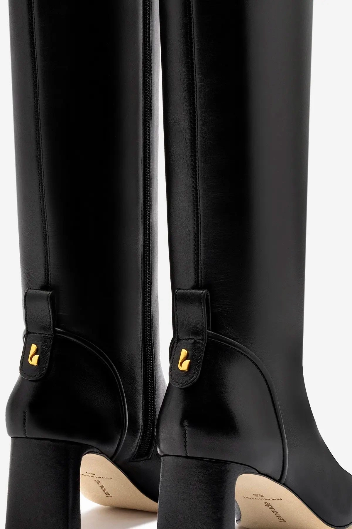 Firm Lock Work Base Alexis Hi Boot In Black Stretch Leather