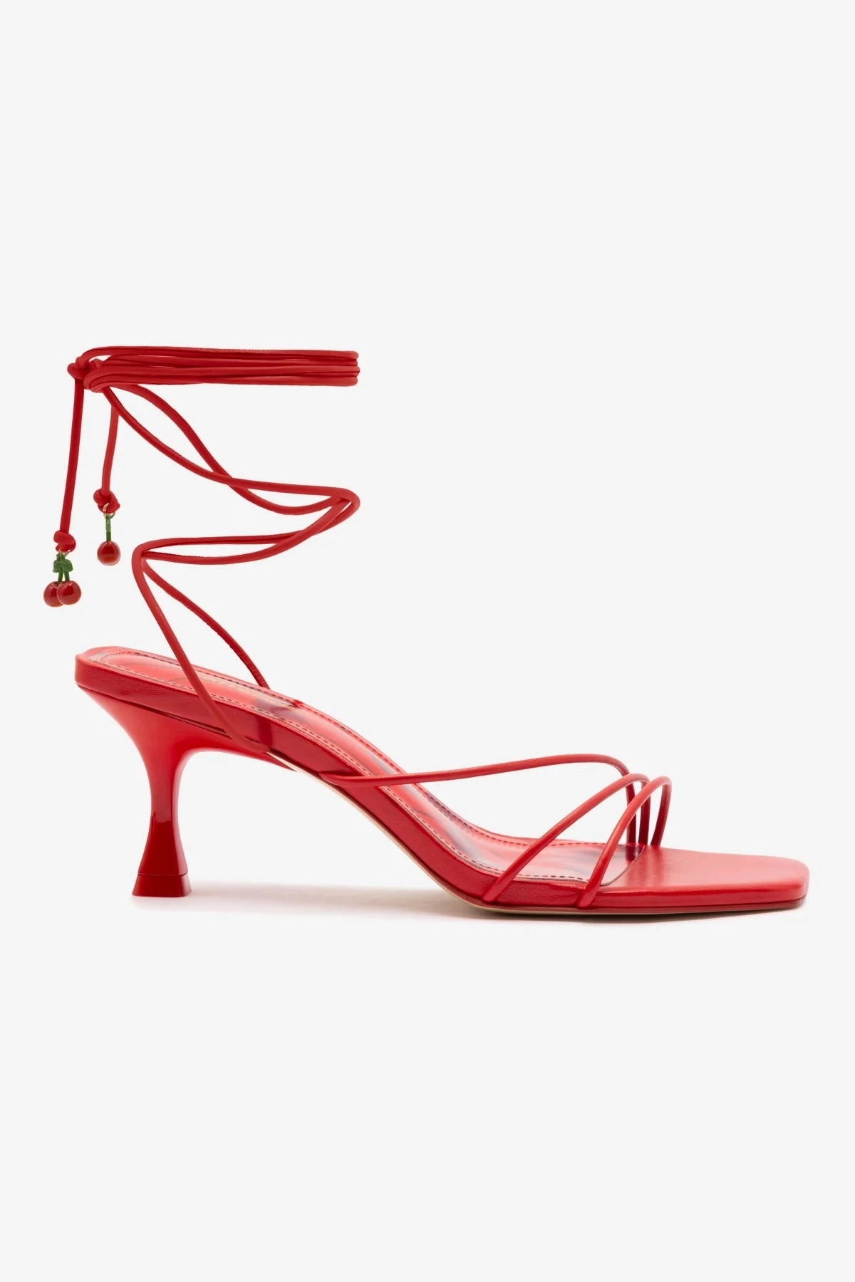 Comfort Shank Swift Glide Nadia Sandal In Scarlet Leather
