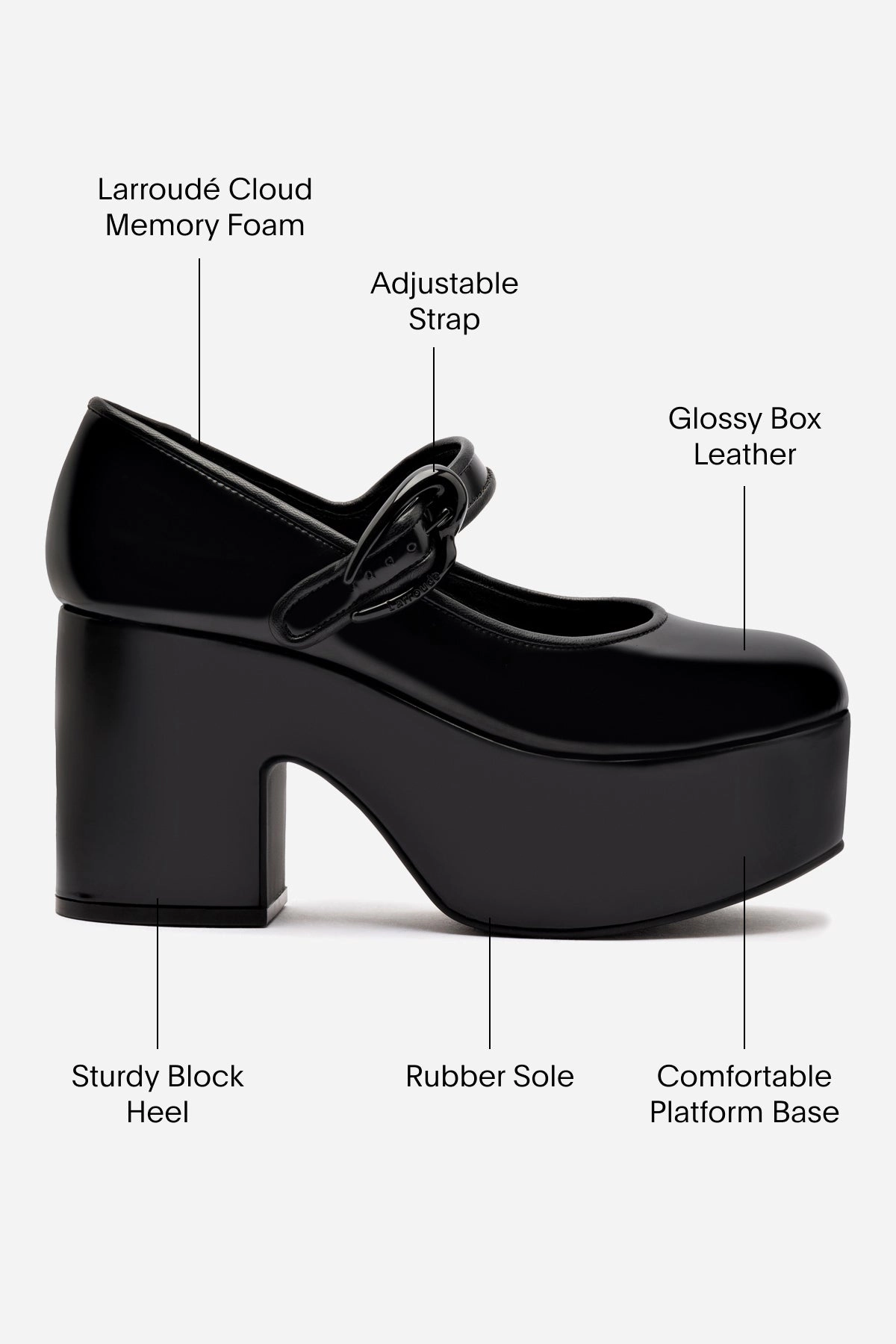 Virtual Step Verona Flatform In Black Box Leather