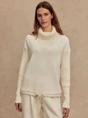 LightweightLayeringSystem Warm Fabric Varley Hannah Cowl Neck Sweat in Egret