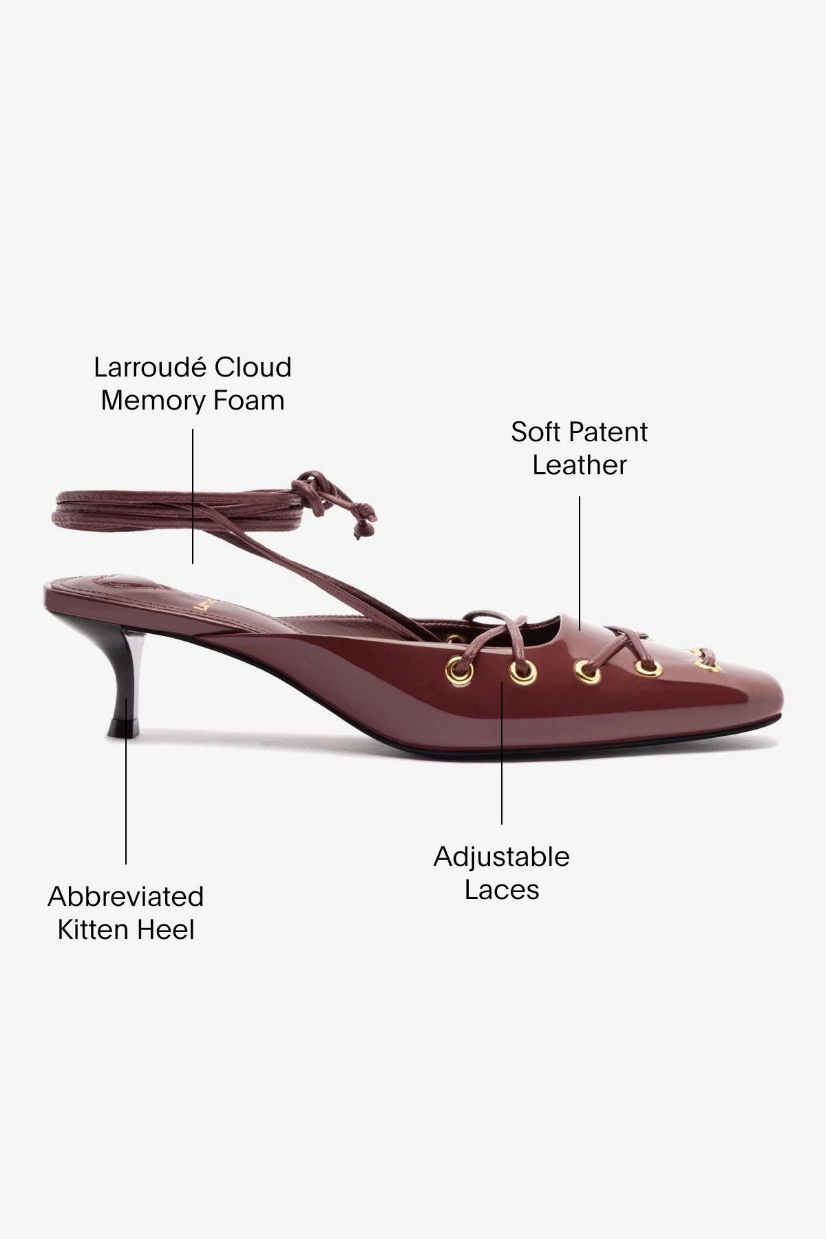 Breathable Non Weighted Movement Amal Lace Up Pump In Burgundy Leather