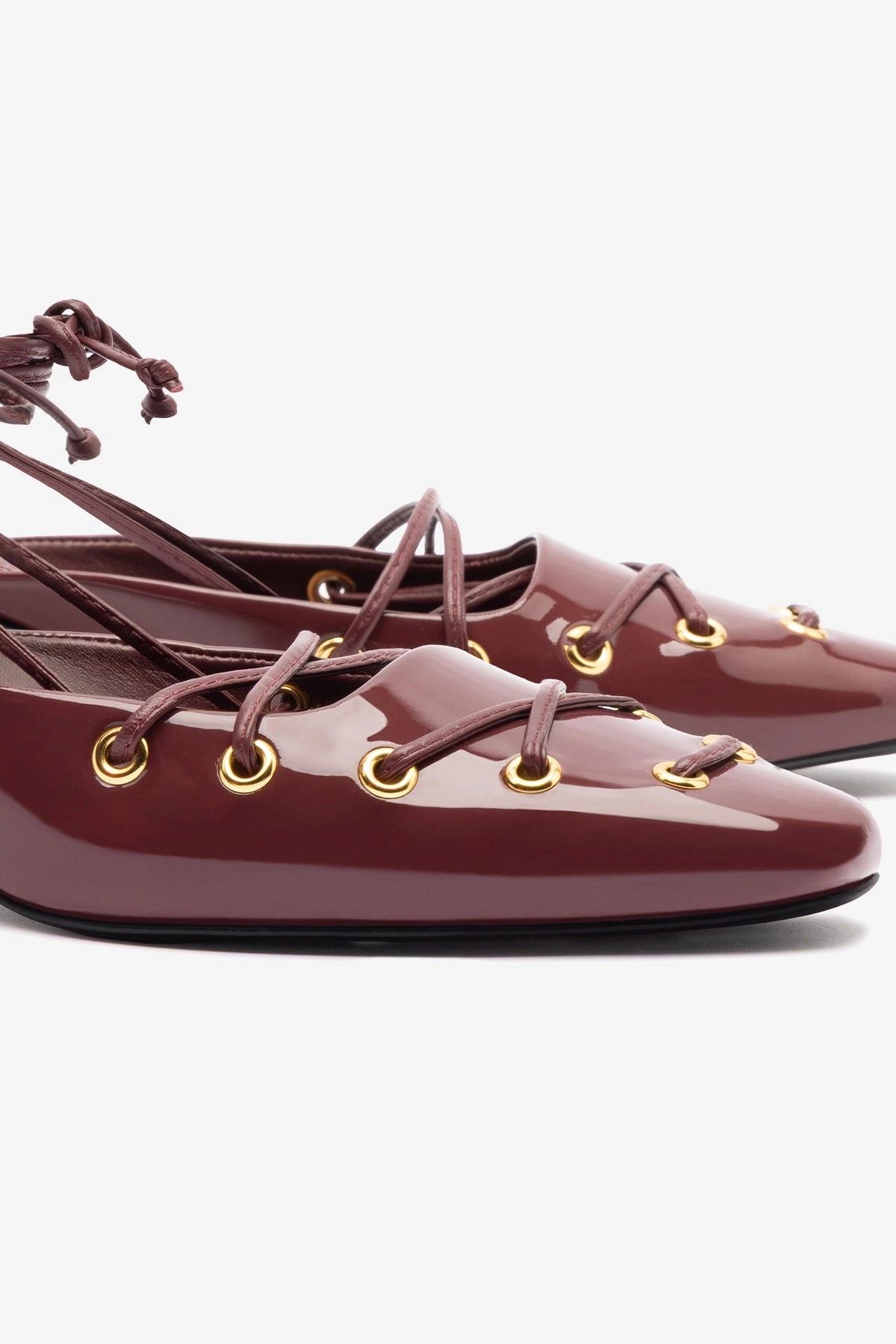 Style Base Amal Lace Up Pump In Burgundy Leather