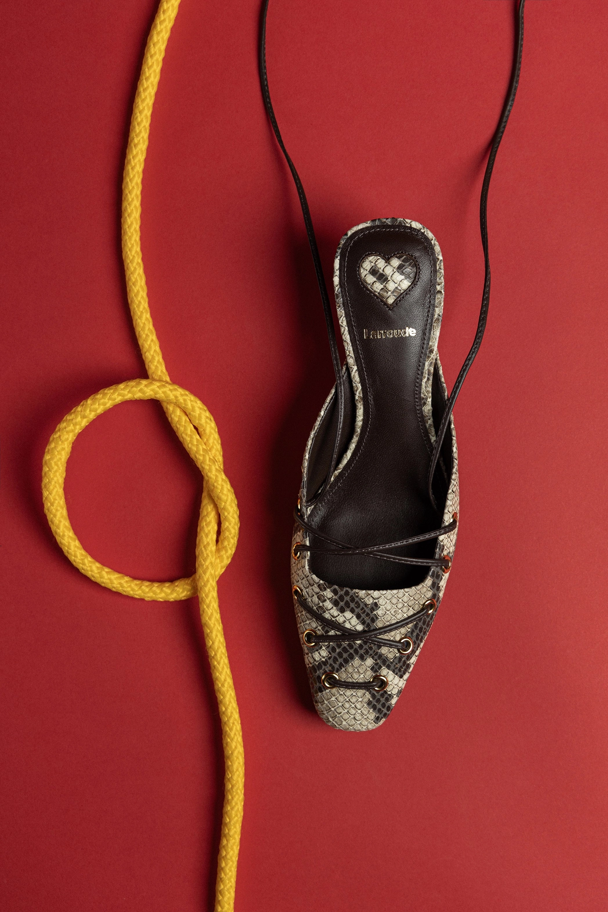 Amal Lace Up Pump In Neutral Printed Snake Teen Fun