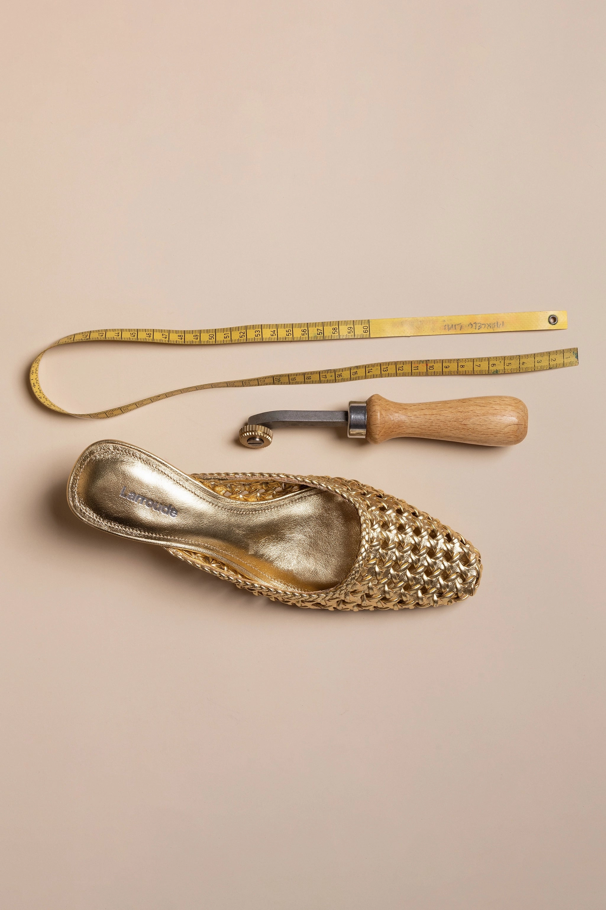 Sweat Resistant Frequent Travelers Work Amal Macrame Mule In Gold Metallic Leather