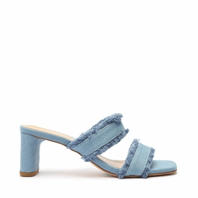 Flexible Design Amely Mid Block Denim Sandal