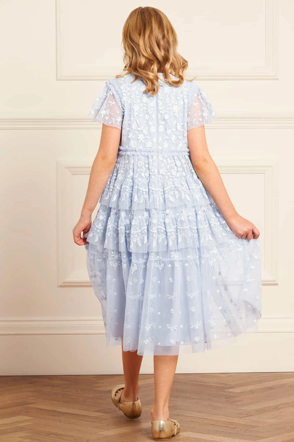 WrinkleFree Structure Hypoallergenic Lining Angelica Lace Kids Dress