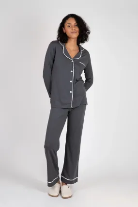 Elasticized Waistband Built In Odor Control Bella Long Sleeve Top & Pant Pajama Set