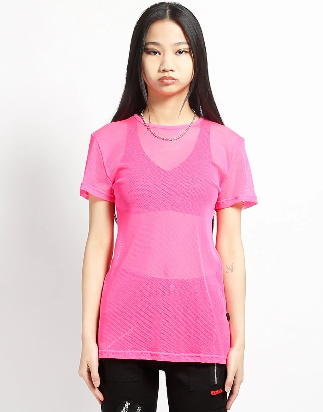 SHORT SLEEVE FISHNET PINK LowProfileZipperSystem