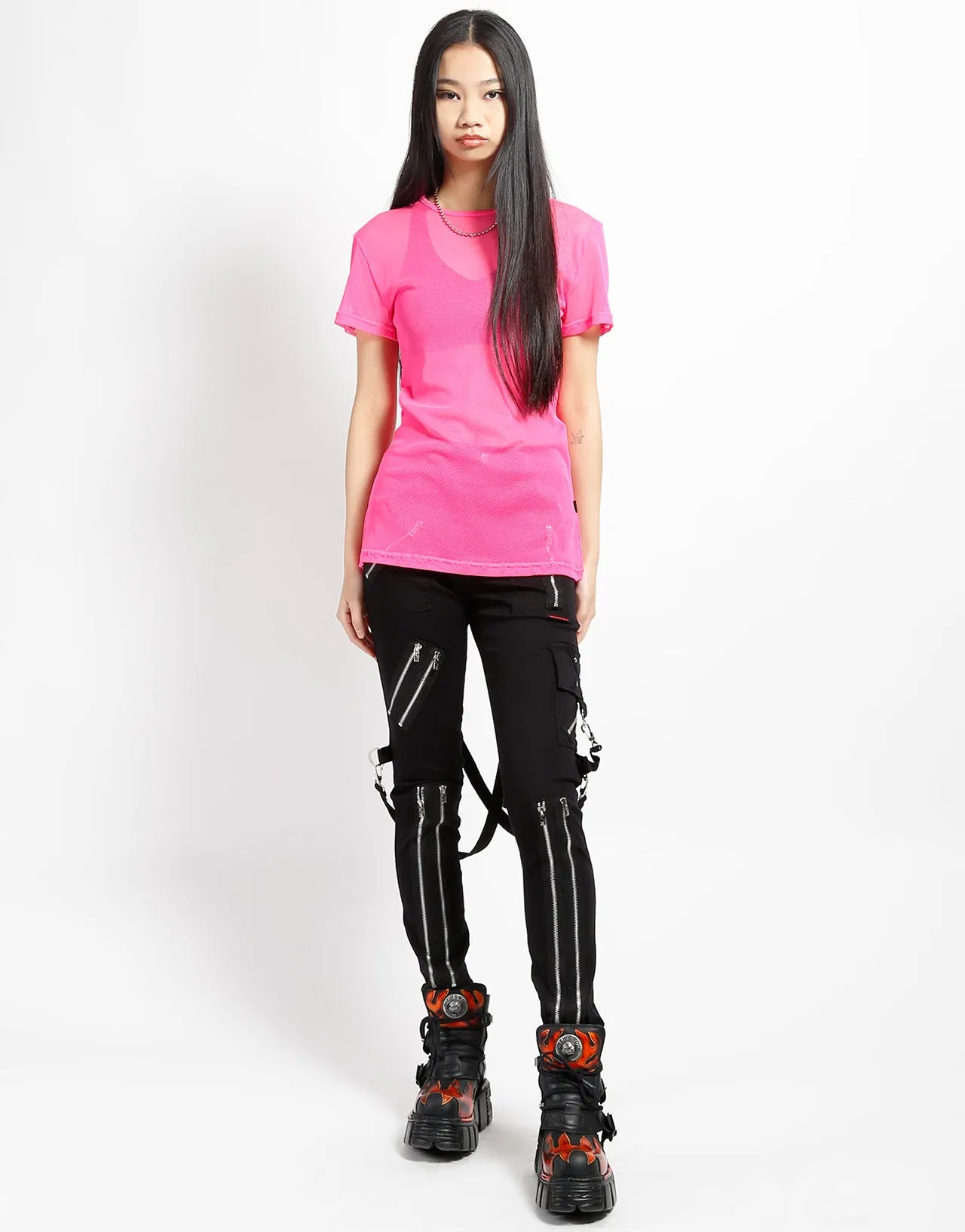 SHORT SLEEVE FISHNET PINK Ergonomic Shoulder Shape