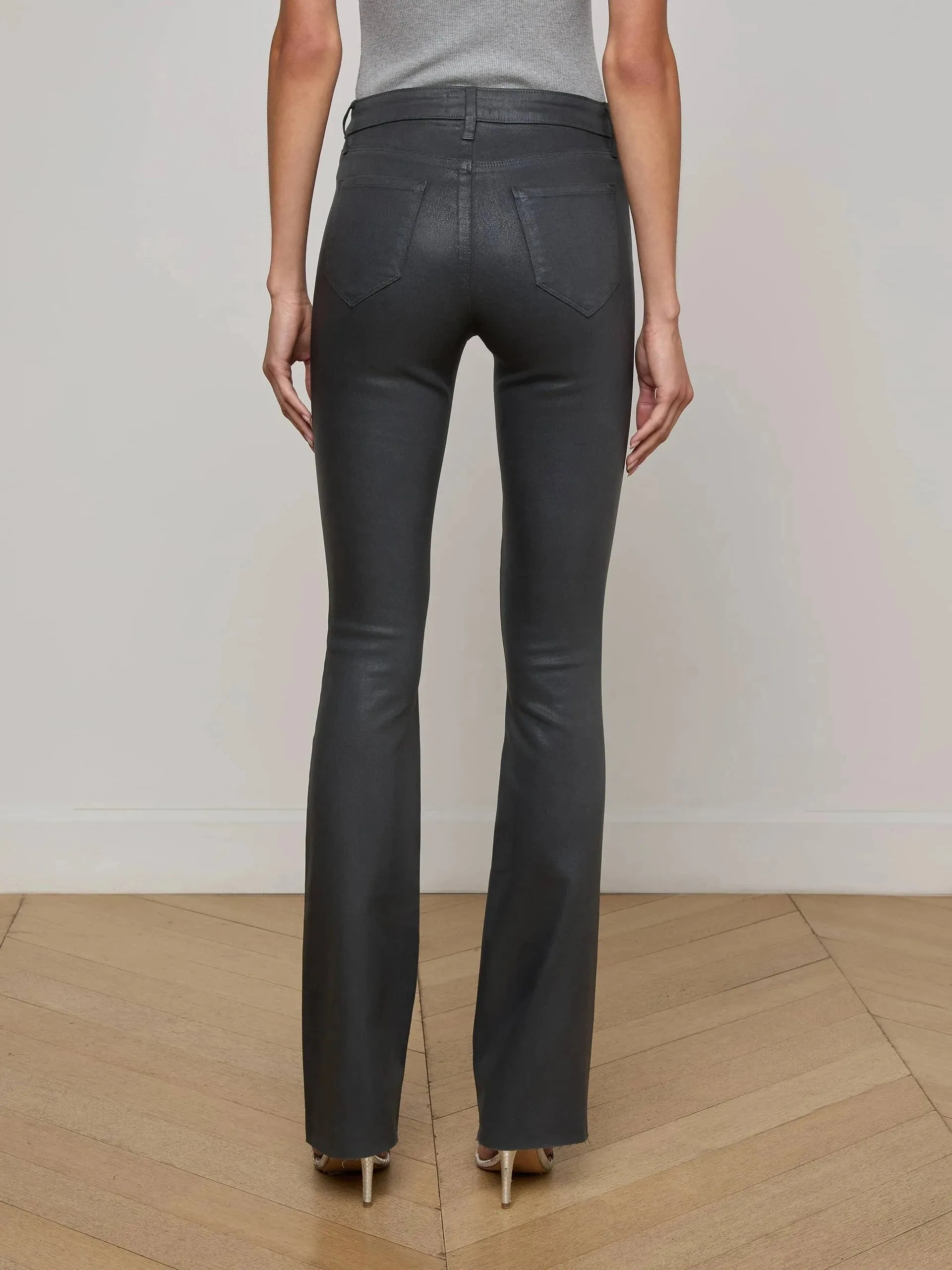 Layer Staple Ruth Coated Straight Leg Jean Slate Grey