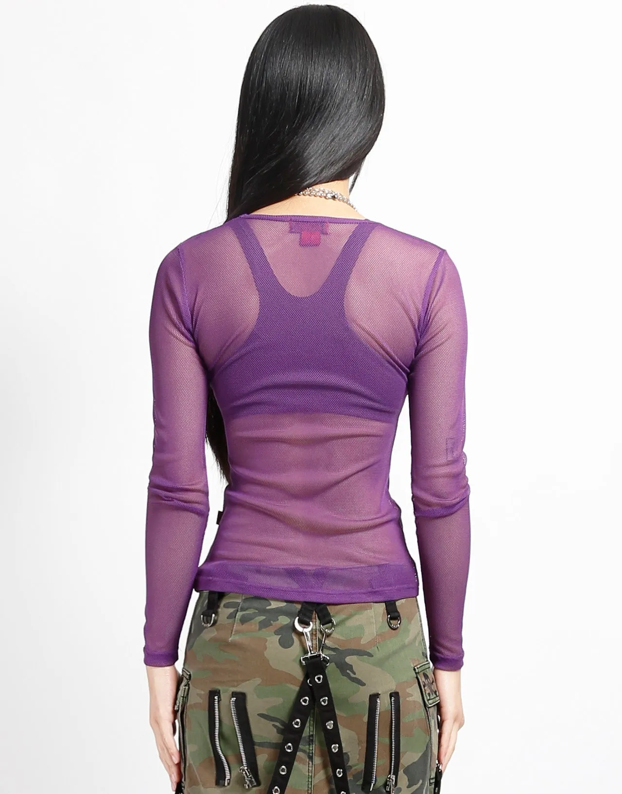 LADIES LONG SLEEVE FISHNET PURPLE FrictionResistant Trim
