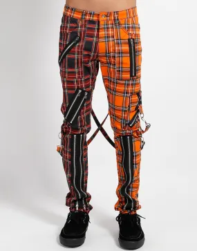 Tapered Look MADNESS PANT BLACK/ORANGE PLAID