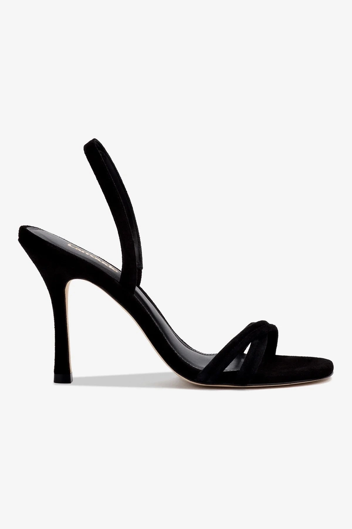 Annie Sandal In Black Suede Stretch Fabric Active People Quick Flow