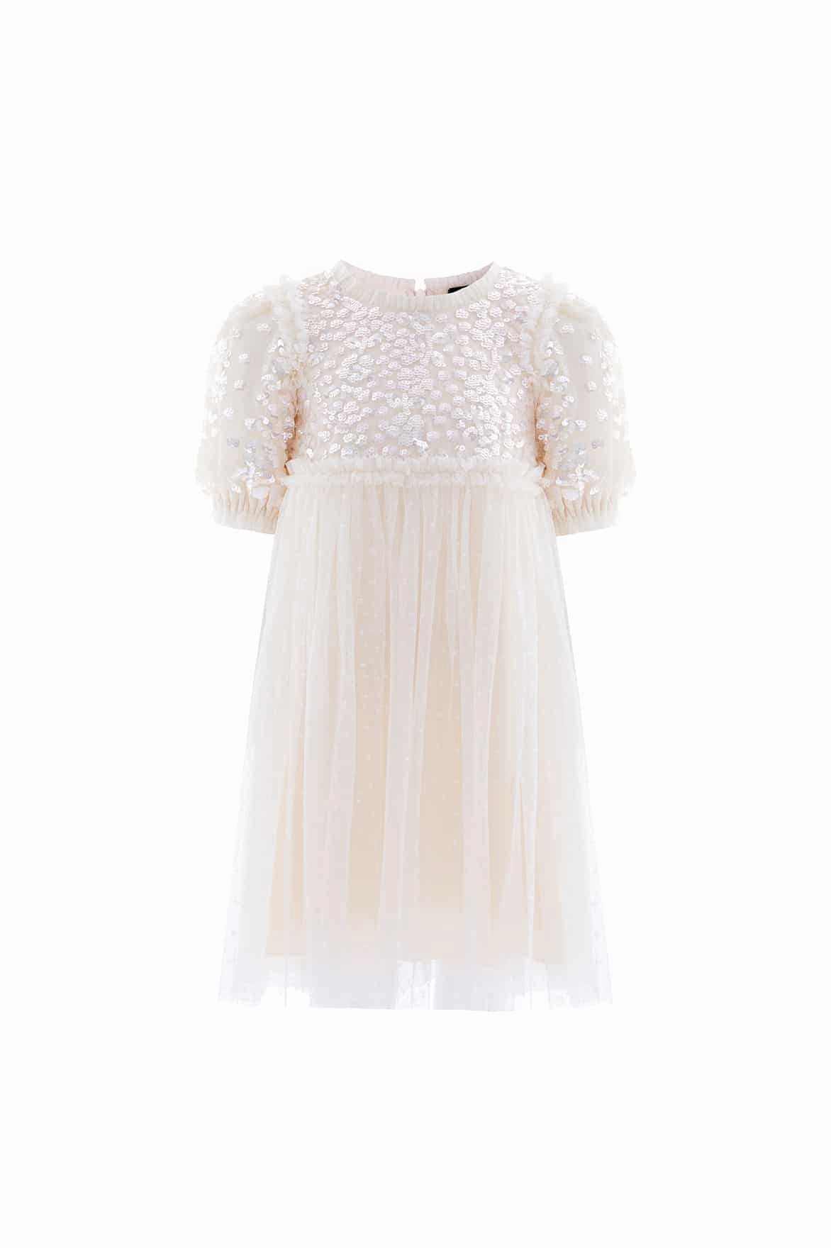 Confetti Bodice Kids Dress Recycled Material Blend Simple Style