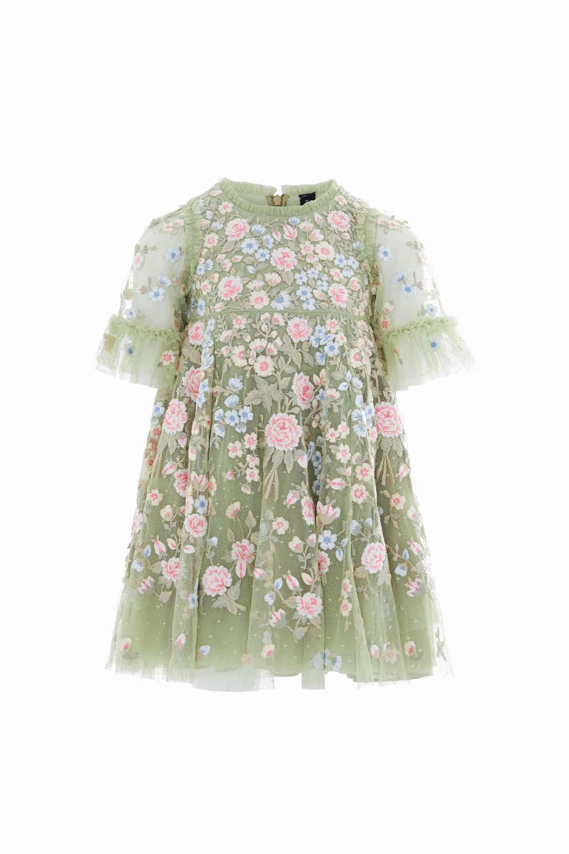 Antoinettes Floral Kids Dress Casual Tee Bonded Seam Durability