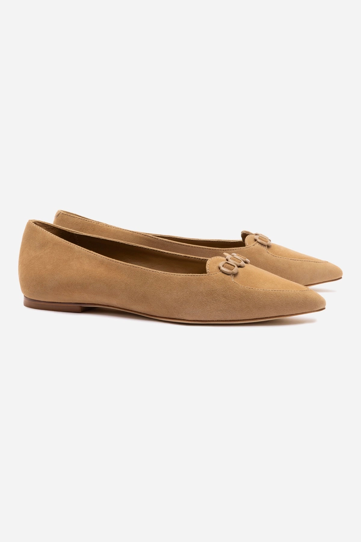 Audrey Flat In Hazelnut Suede Morning Walk