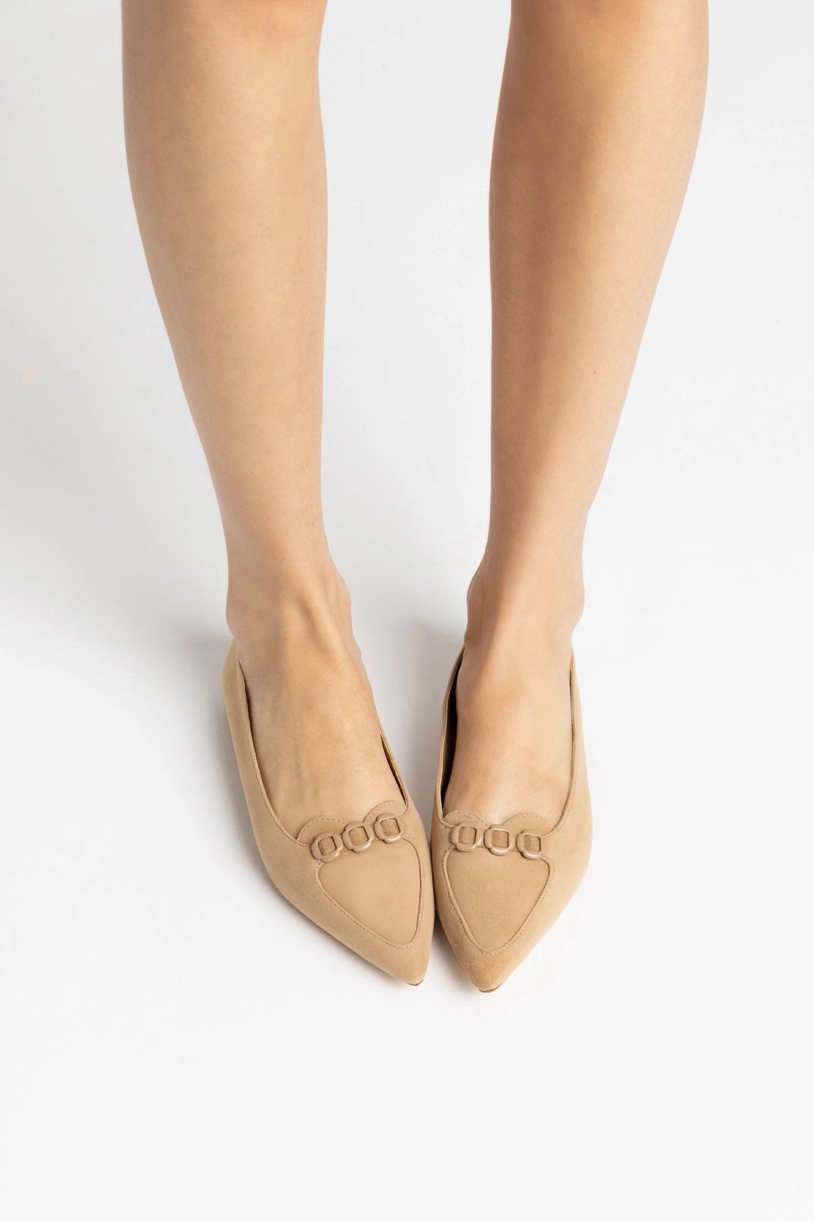 Audrey Flat In Hazelnut Suede Anti Odor Treatment