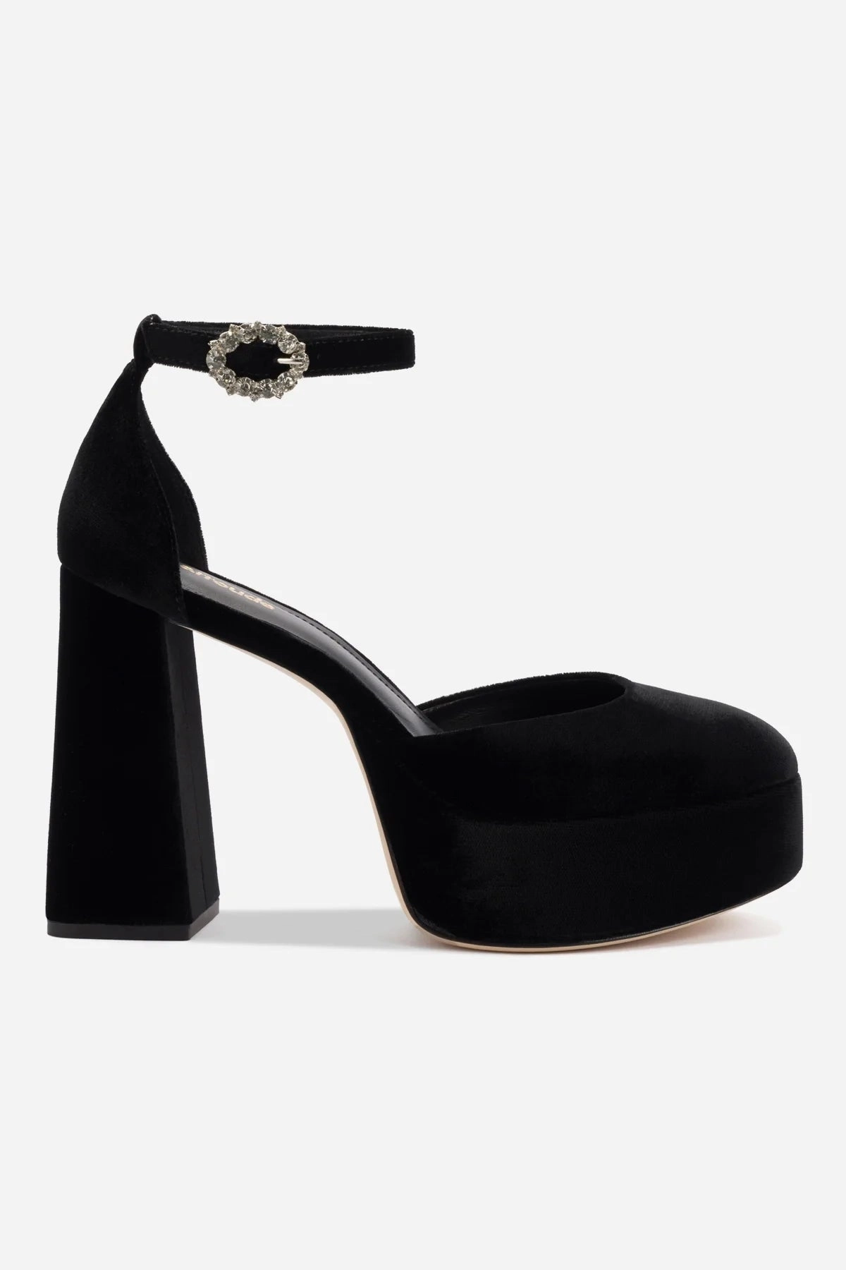Ari Pump In Black Velvet Breathable mesh upper