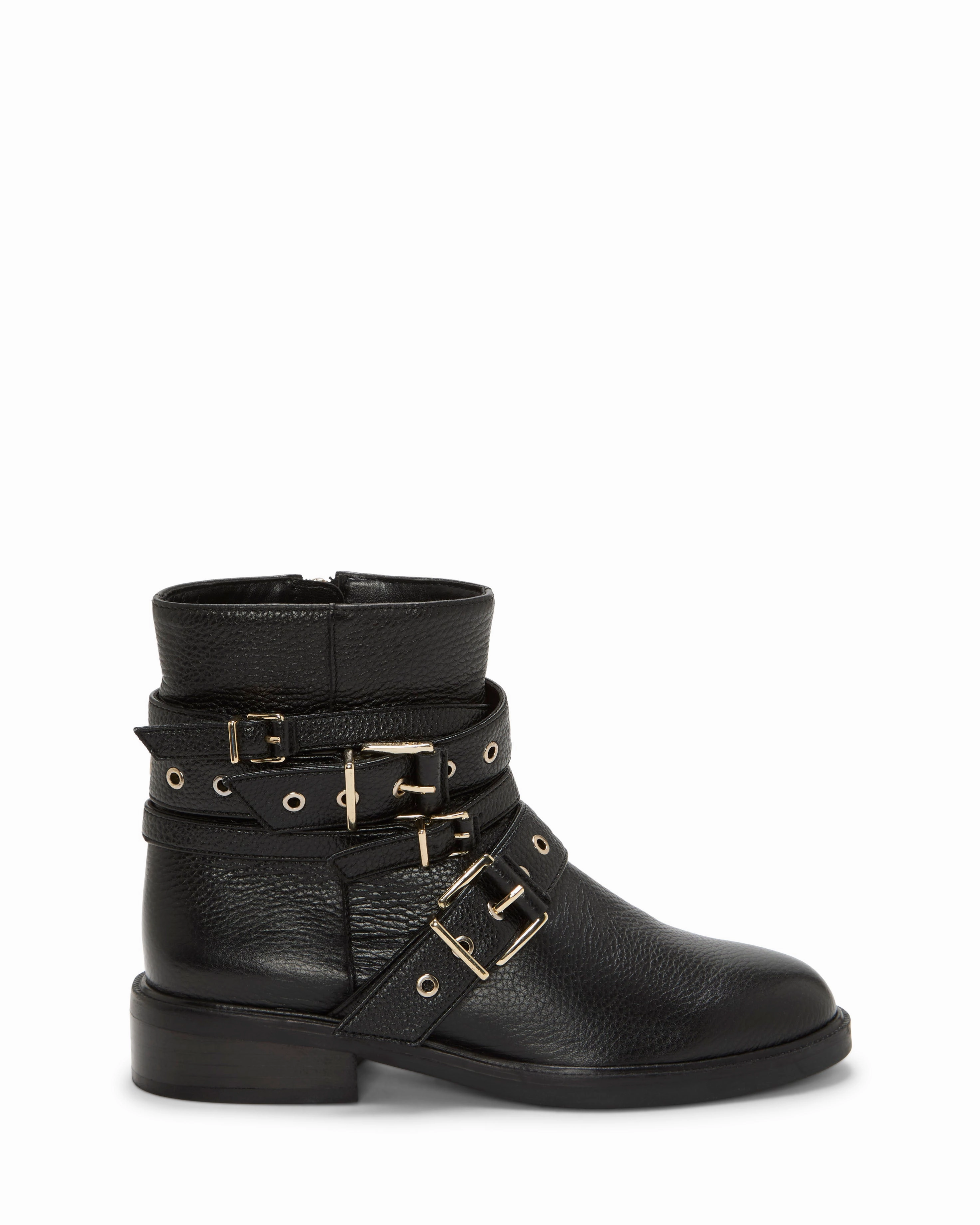 Arielle Multi-Buckle Moto Bootie Moist Guard Seamless Inner Sleeve