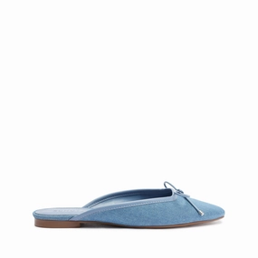 Arissa Denim Mule Flat Seamless Interior Ocean Edge