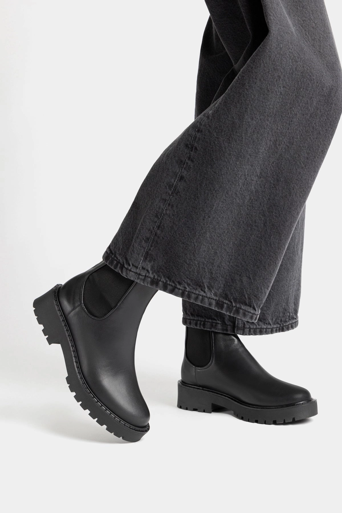 Sancha Boot In Black Leather Rolling Motion Sole Hero Walk