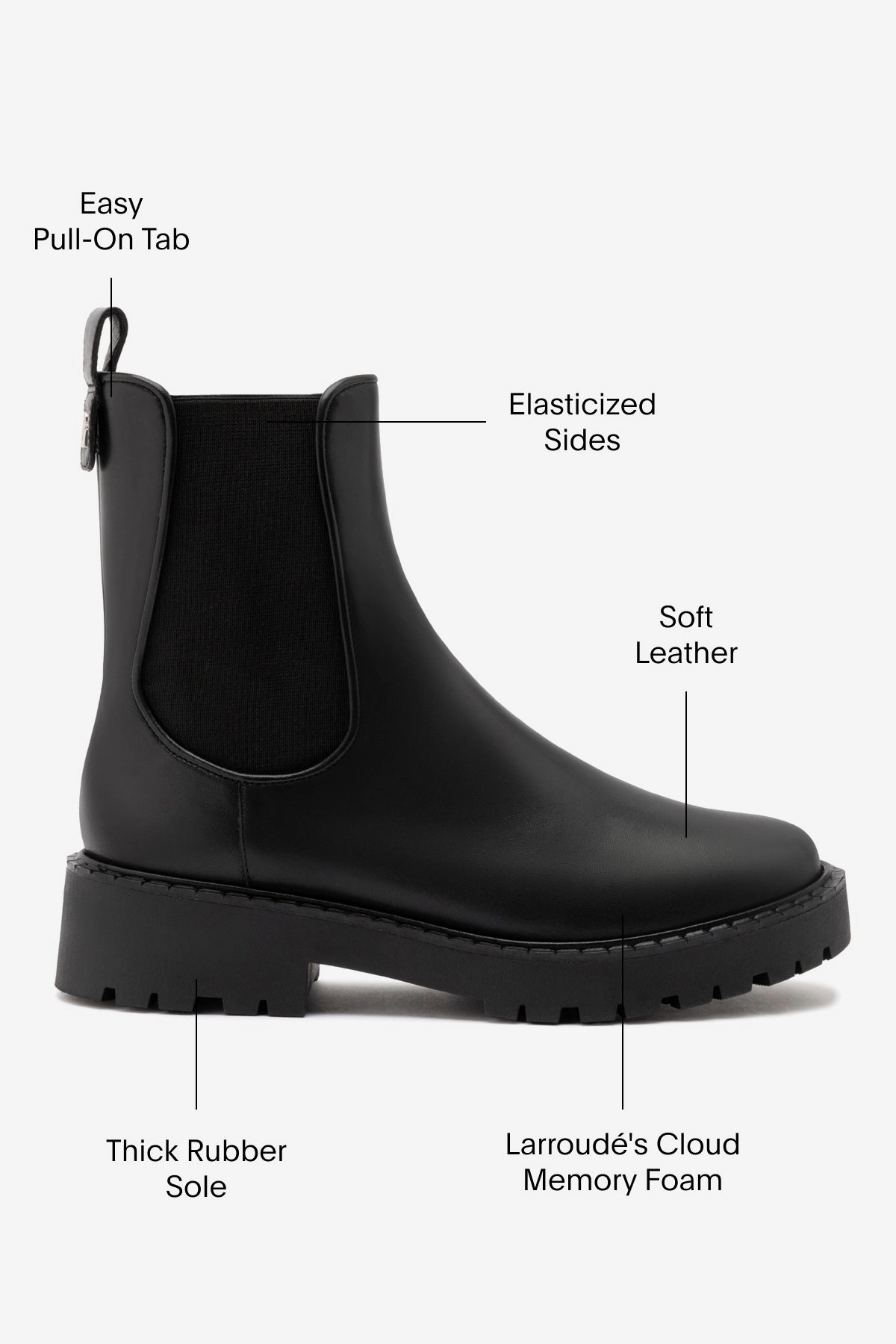 Sancha Boot In Black Leather Anti Odor Treatment Teen Edge