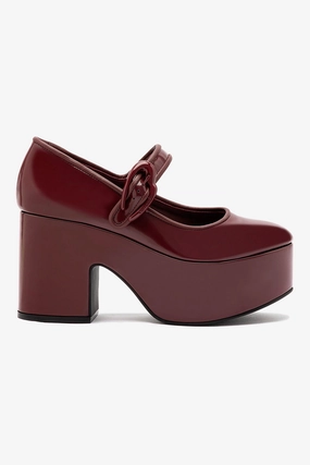 Slim Form Power Flow Verona Flatform In Burgundy Box Leather