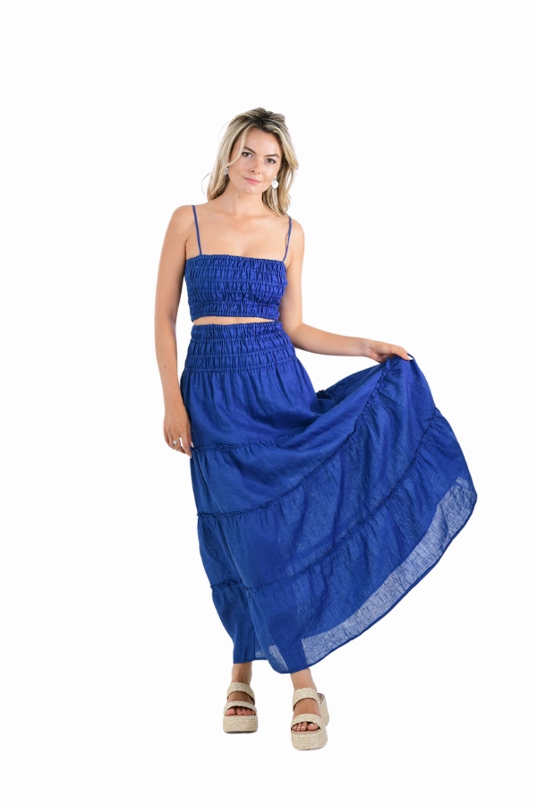 Simple Bow Compact Fit Rio Set Skirt / Indigo