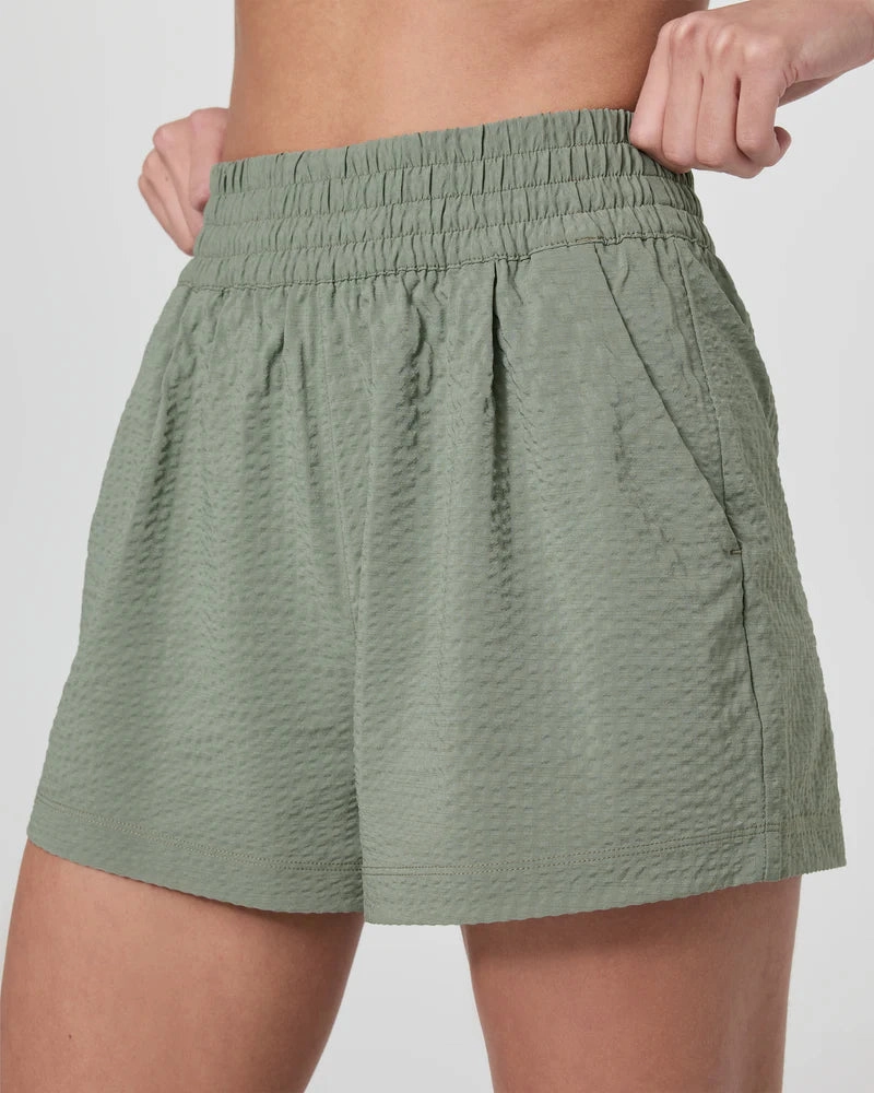 vuori Women's Villa Textured Short in Laurel SoftTouchFinish Anti Pilling Treatment