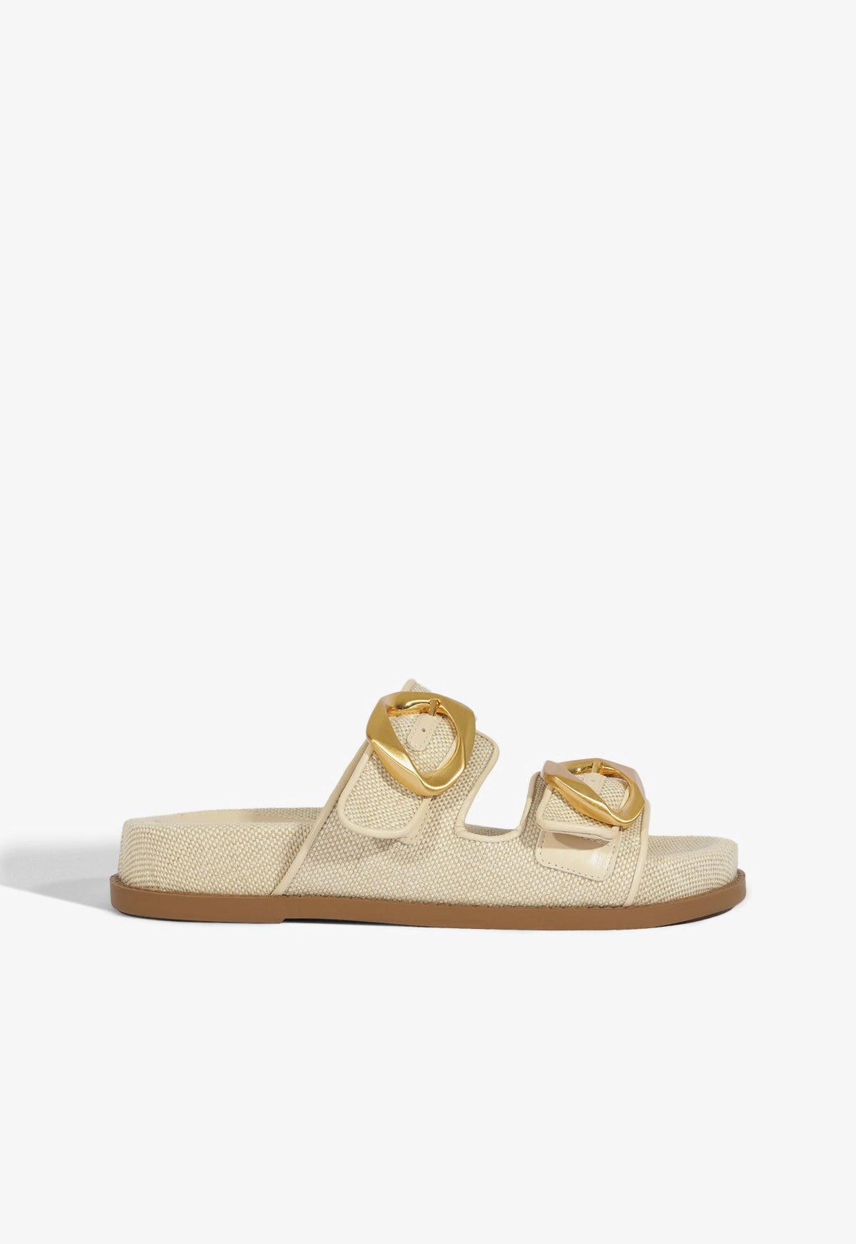 Olga Beige Linen Sporty Sandal Look Ready Wide fit