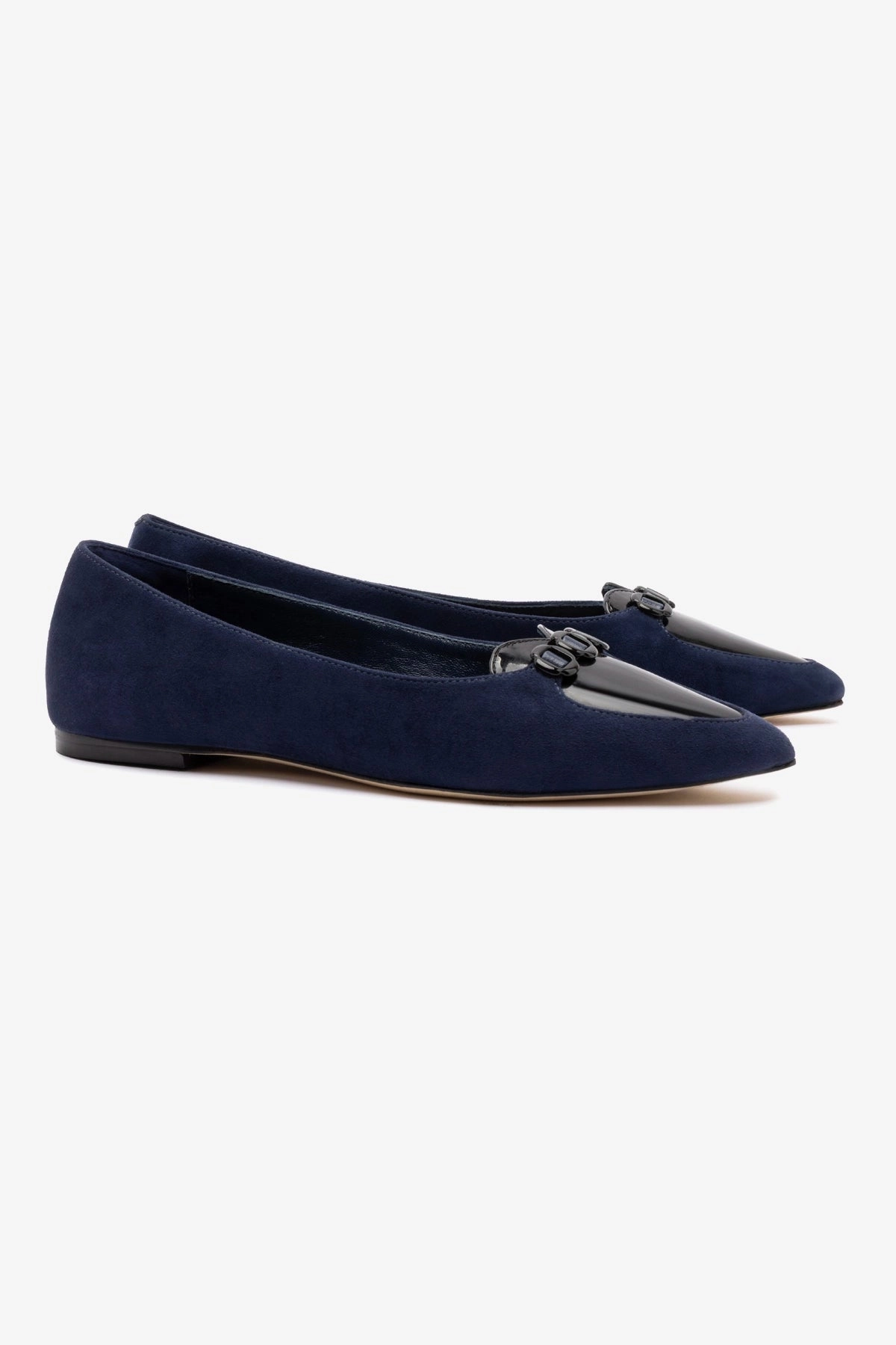 Firm Lock Audrey Flat In Navy Suede