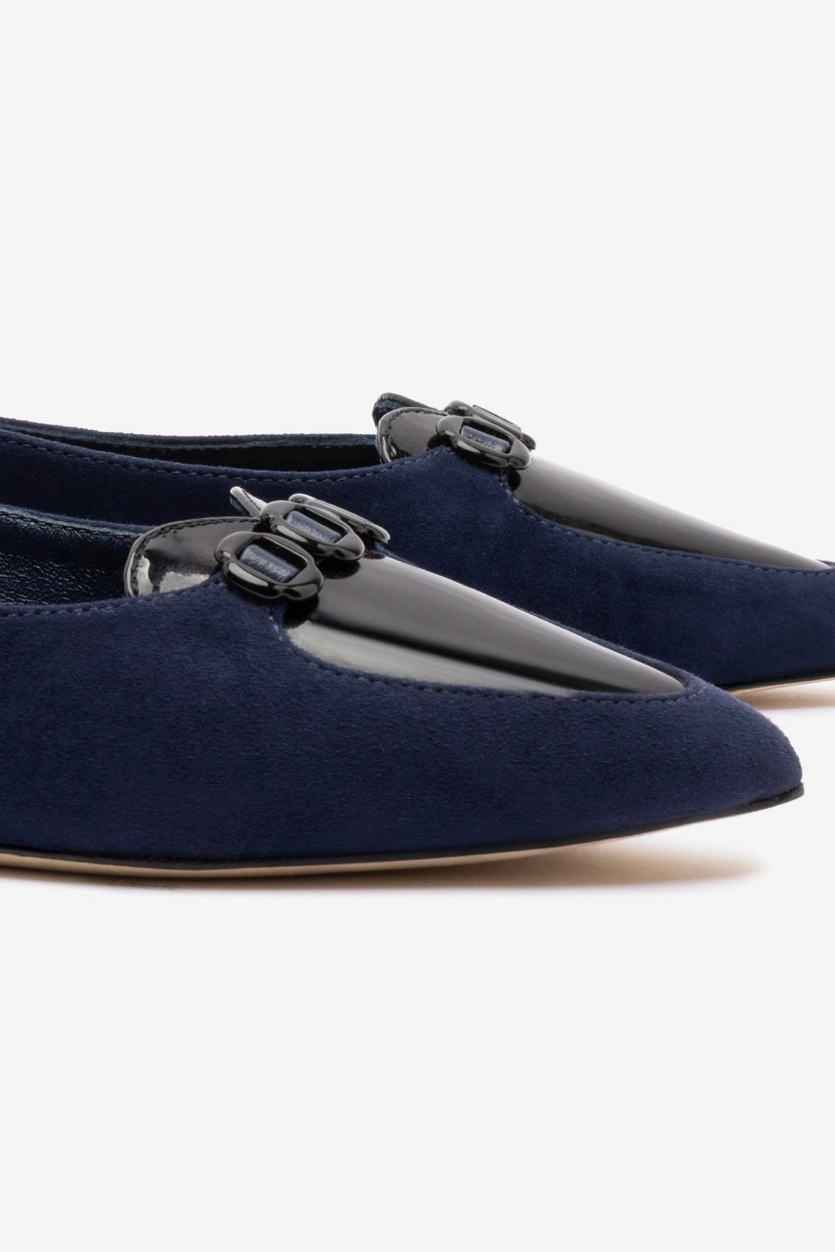 Shock Guard Shock Absorbing Midsole Audrey Flat In Navy Suede