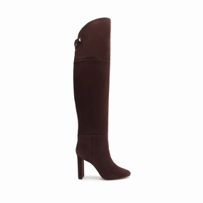 Austine Casual Over the Knee Suede Boot Deep Shade