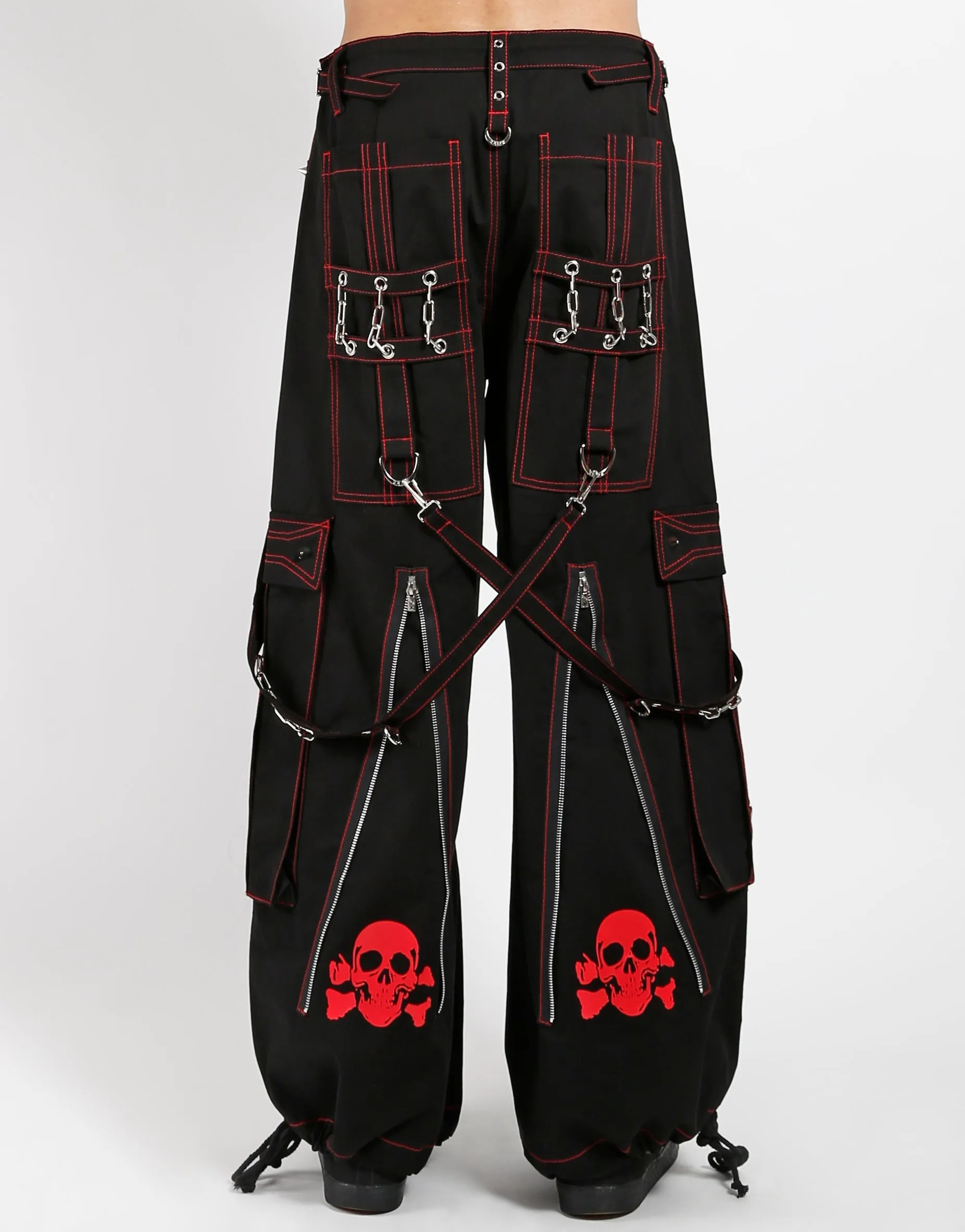 BACK UP SKULL PANT RED SKULL Relaxed fit wear