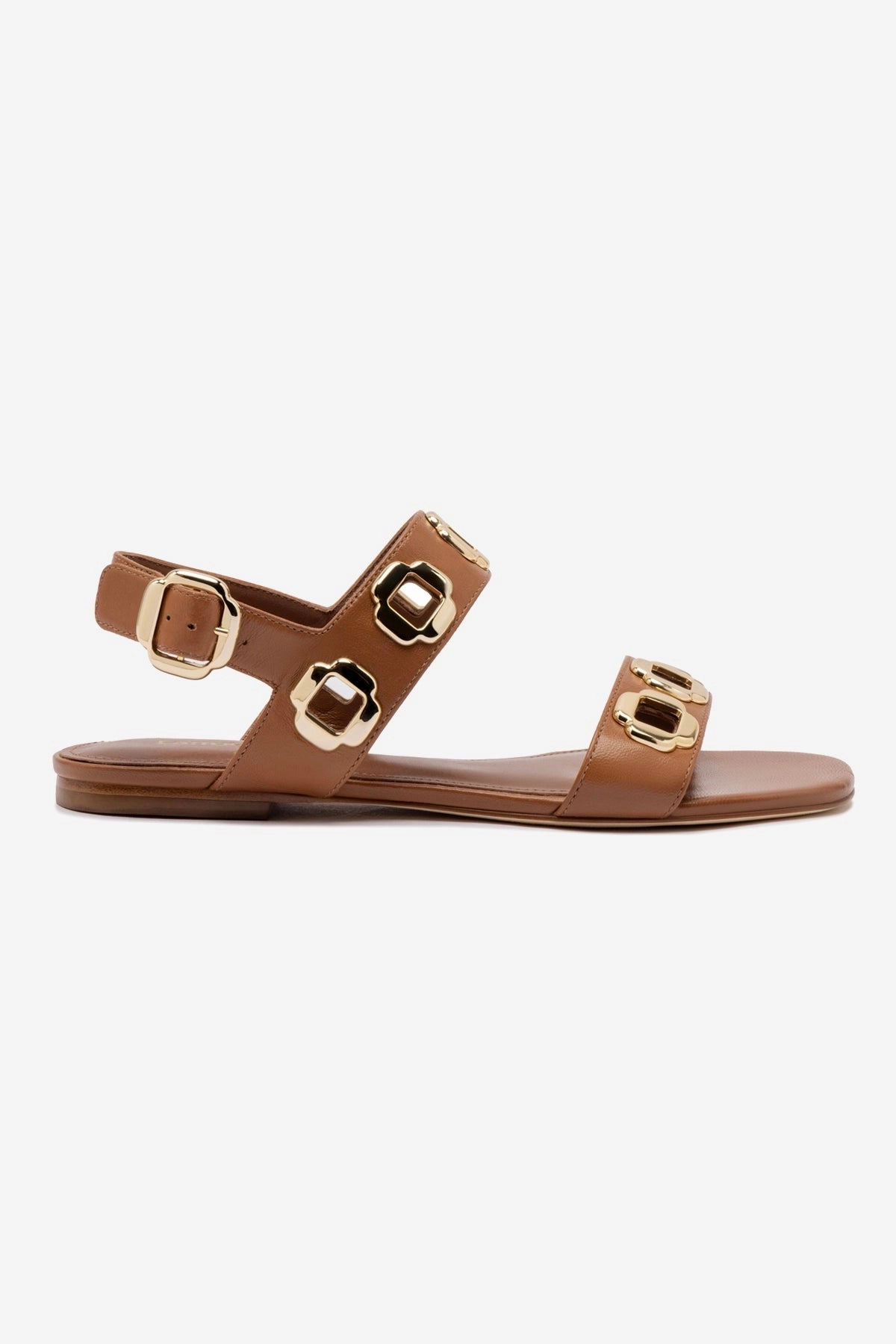Fitness Vibe Sail Vibe Milan Flat Sandal In Caramel Leather