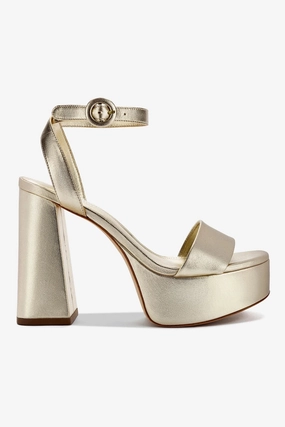 Sand Move Kids Play Dolly Sandal In Gold Metallic Leather